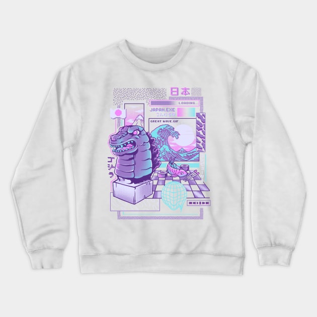 Japan wave Crewneck Sweatshirt by Ilustrata